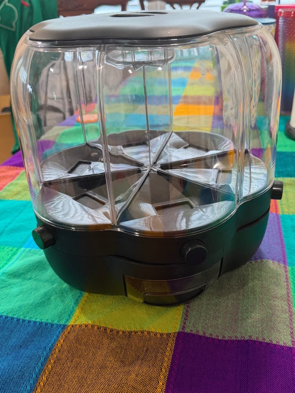 Large 6 compartment Rotating Snack / Rice / Bean Dispenser